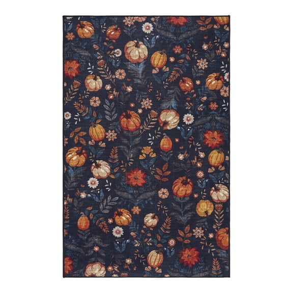 Pumpkin Toss Printed Runner, 30"x47", Polyester pile