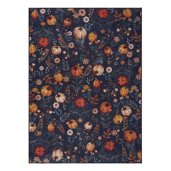 Pumpkin Toss Printed Runner, 40"x55", Polyester pile