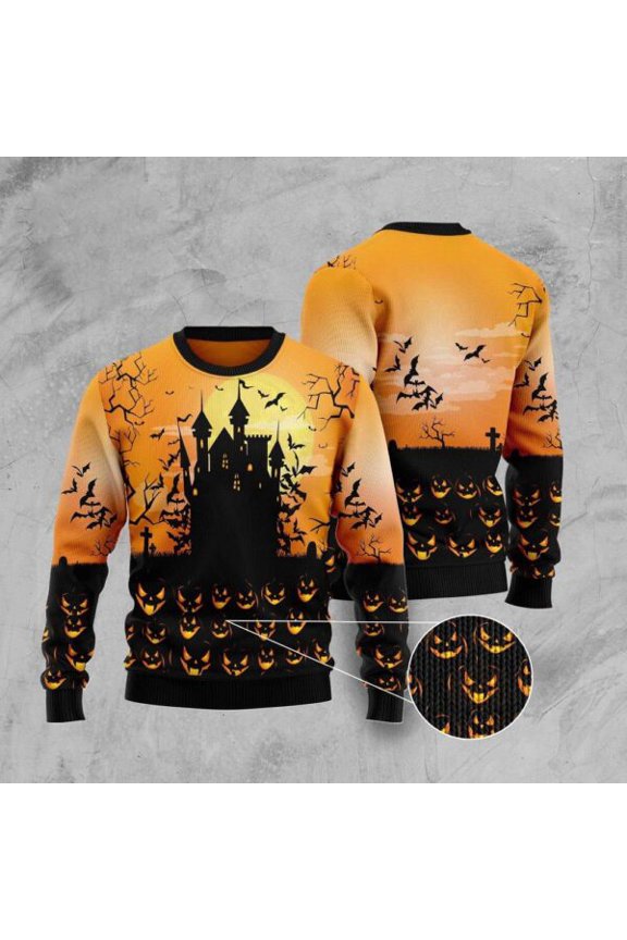 Pumpkin Town 3D Christmas Sweater, Christmas Sweater, 3D Sweater, Funny Xmas Sweaters