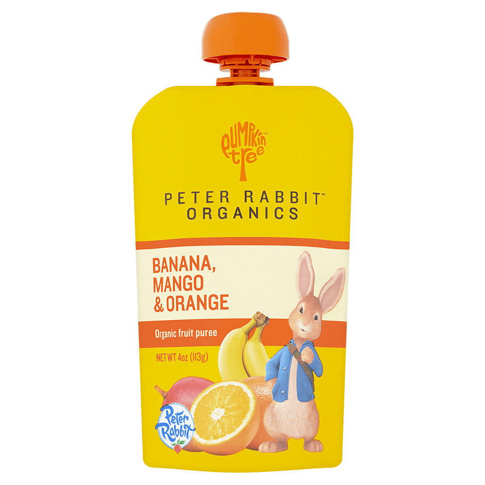 Pumpkin Tree Peter Rabbit Organics Banana, Mango and Orange, 4 oz, 10