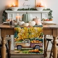 thumbnail image 1 of Pumpkin Truck Cotton Linen Table Runner, Washable Table Runners for Kitchen, Dining Room, Holiday, Home Party Table Decor, 13x48 Inches, 1 of 9