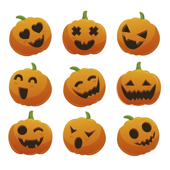 Pumpkin Wall Decal 9 Pack, 8 Inches Each, Halloween Decor se304