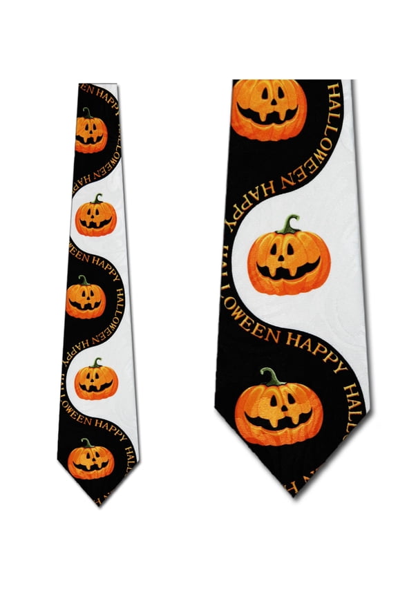 Pumpkin Wave Necktie Mens Tie