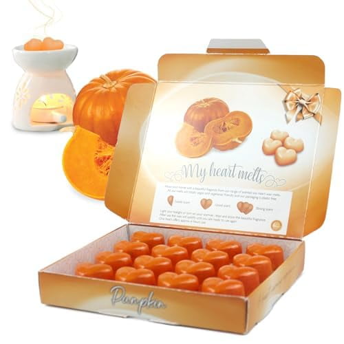 Pumpkin Wax Melts Heart Shaped in Gift Box, Spotless Leopard,16x.21oz
