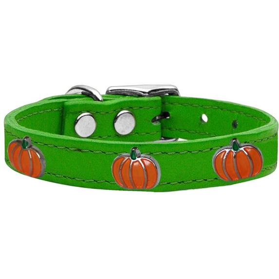 Pumpkin Widget Genuine Leather Dog Collar Size 20 Emerald Green