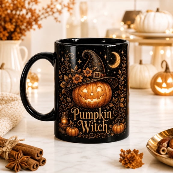Pumpkin Witch Halloween Ceramic Coffee Mugs for Spooky Mornings and Seasonal Kitchen Gifts