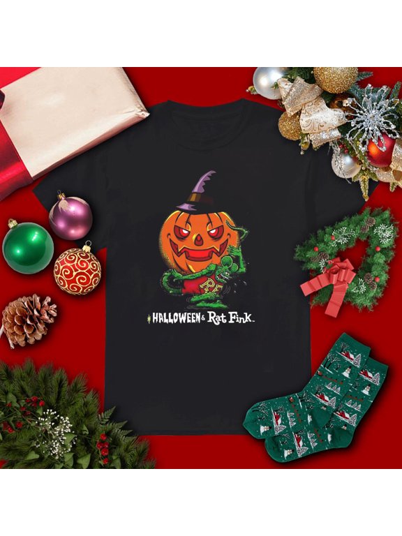 Pumpkin Witch Halloween Rat Fink Graphic T-Shirt
