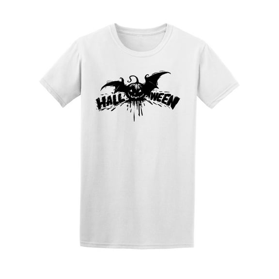 Pumpkin With Bat Wings Halloween Tee Men's -Image by Shutterstock