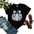 thumbnail image 1 of Pumpkin With Bow Tee, Fall Pumpkin Shirt, Blue Bow Shirt, Coquette Bow Shirt, Cute Fall Shirt, Fall Season Shirt, Cute Autumn Shirt, 1 of 5