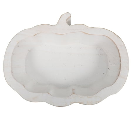 White Wooden Fruit Bowl for Home Use Beautifully Crafted with Pumpkin Designs Ideal for Serving