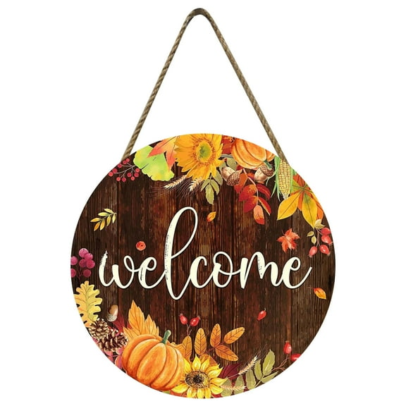 Pumpkin Wooden Welcome Door Hanging, Home Window Wall Decoration