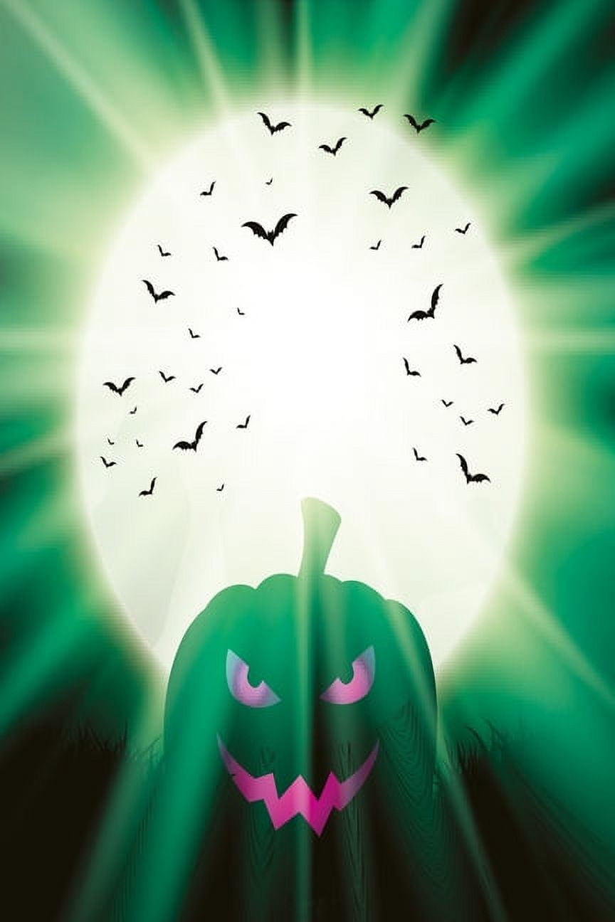 Pumpkin in the moonlight green color: Spooky pumpkin notebook (Paperback)