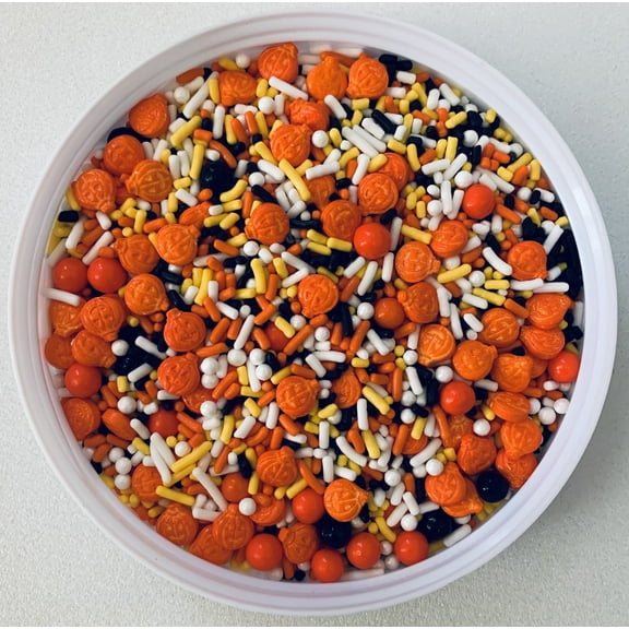 Pumpkin on Halloween Street Confetti Sprinkles, Cake, Cookie, Donut, Cakepop Toppings, 6 oz.