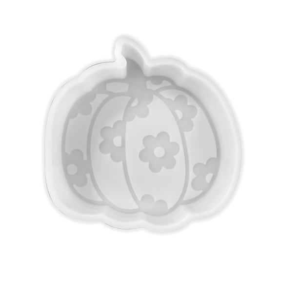 Pumpkin with Flowers Silicone Mold Car Freshie 4x3.75 Fall Halloween 90s Retro Checkered Freshener for Aroma Beads Boo Ghost Harvest