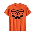 thumbnail image 1 of Pumpkin with Glasses Pumpkin Nerd T-Shirt for Men Women Cotton Summer Top Tee, 1 of 3