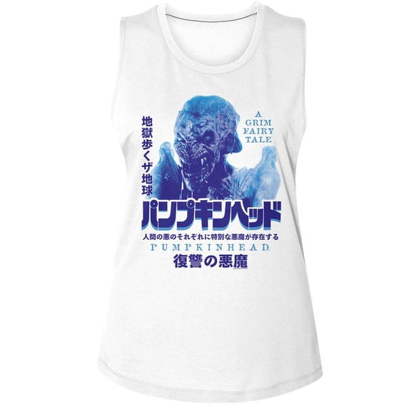 Pumpkinhead Kanji Poster White Women's Muscle Tank T-Shirt 2Xl