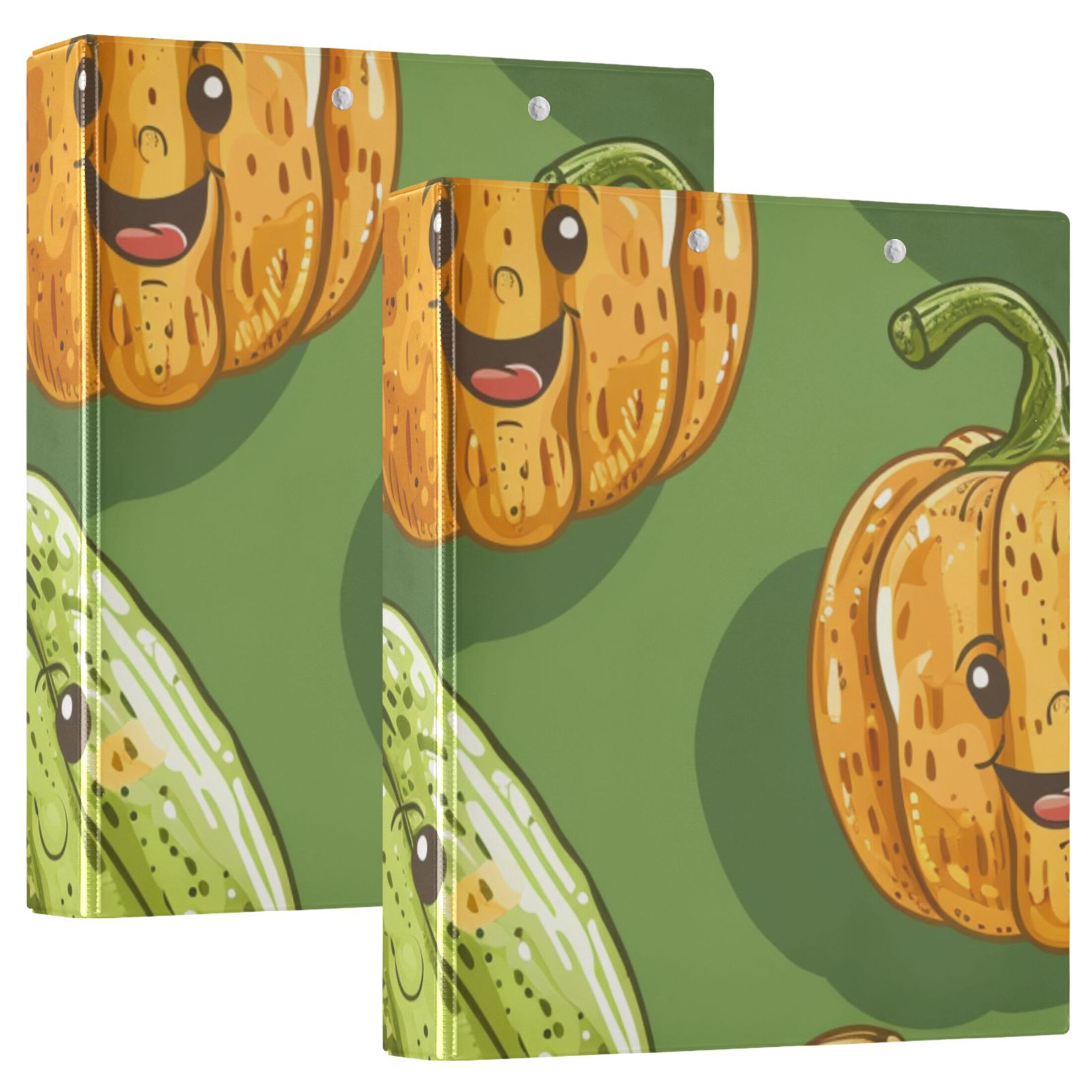 Pumpkins 3 Ring Binders 1.5 inch Hardcover File Folders with Interior Pockets A4 Size Organizer for School Office Hospital