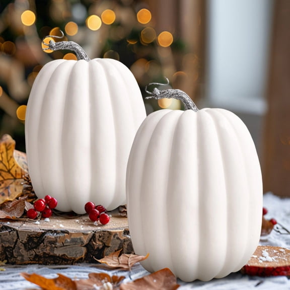Pumpkins under $5! Yannianjz Artificial Pumpkins, Fake Pumpkins Large Faux Pumpkins for Autumn Thanksgiving Halloween Seasonal Holiday Decor Decoration