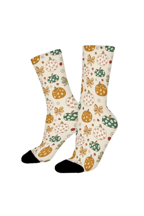 Pumpkins Acorns Mushrooms Funny Novelty Crew Socks for Women Men Sports