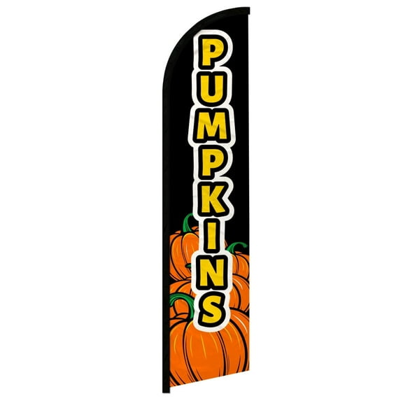 Pumpkins (Black) Windless Banner Flag
