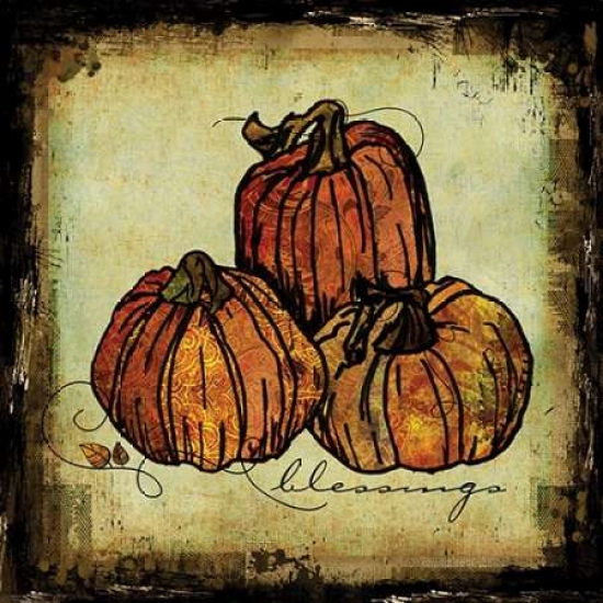 Pumpkins Canvas Art - Sally Barlow (24 x 24)