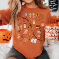 thumbnail image 1 of Pumpkins Coffee and Lesson Plans Teacher T-Shirt, Cute Fall Classroom Graphic Tee, Cozy Autumn School Shirt, Comfort Colors Gift for Teachers - Yam, 2XL, 1 of 4