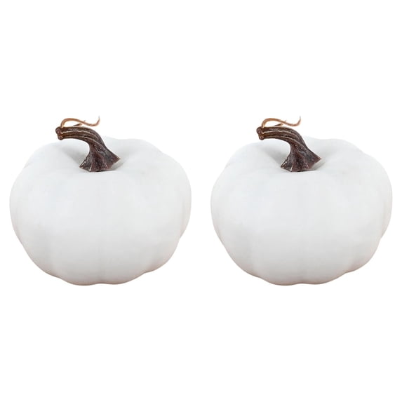Pumpkins for Decorating,Decorative Pumpkins for Fall,White Artificial Pumpkin Foam,Lifelike Pumpkins,DIY Craft Pumpkins,Halloween Fall Decor,Harvest Thanksgiving Decor,Wedding Party Decoration,2PCS
