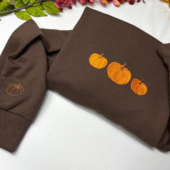 Pumpkins Embroidered Sweatshirt