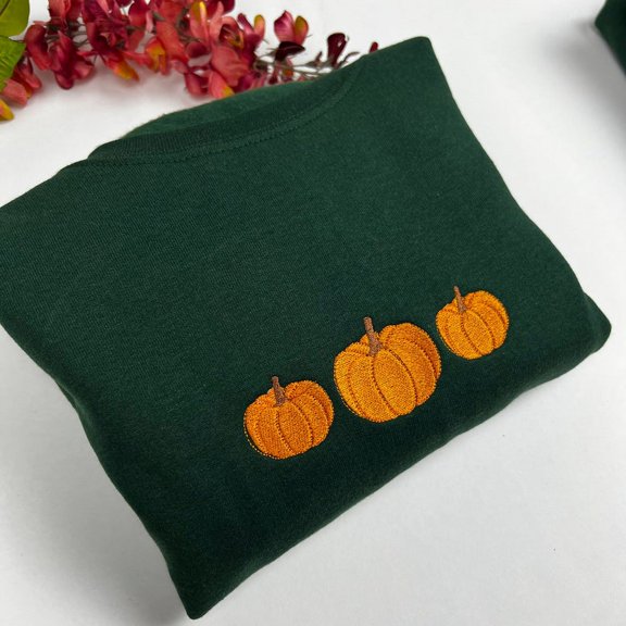 Pumpkins Embroidered Sweatshirt