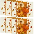 thumbnail image 1 of Pumpkins Fall Maple Leaves Placemats Set of 6, 12x18 Inch Autumn Thanksgiving Indoor & Outdoor Table Mats for Holiday Party Kitchen Dining Room Decoration, 1 of 7