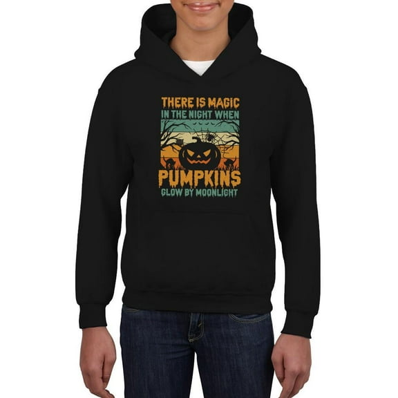 Pumpkins Glow By Moonlight Hoodie Juniors -Image by Shutterstock, x-Large