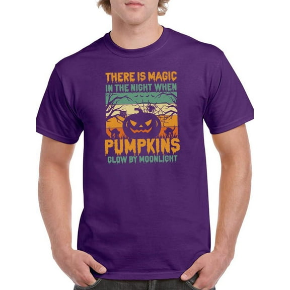 Pumpkins Glow By Moonlight T-Shirt Men -Image by Shutterstock, Male Medium