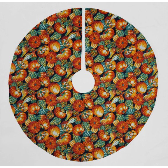 Pumpkins & Gourds Christmas Tree Skirt By Penny's Needful Things (Large Pumpkins & Gourds) (Round)