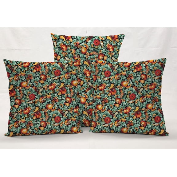 Pumpkins & Gourds Pillowcase / Pillow Cover by Penny's Needful Things (12 x 12) (Small Pumpkins & Gourds)
