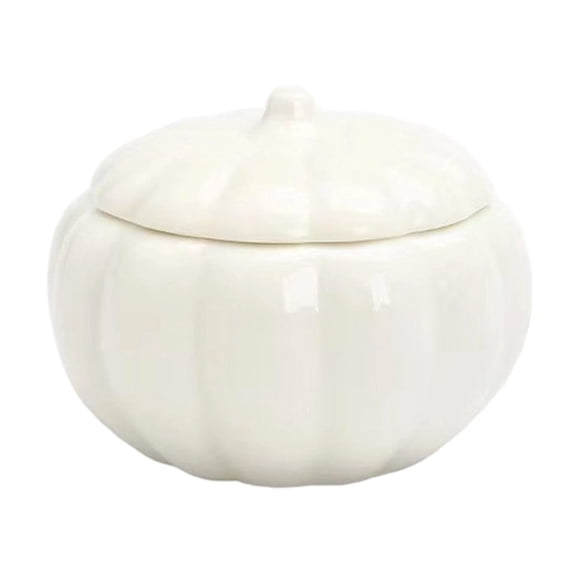 Pumpkins Jar With Cover Ceramic Pumpkins Shapes Tea Canister Portable Candy Jar Tank Can Candy Bowl Snack Thanksgiving Halloween Party Candlestick