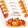thumbnail image 1 of Pumpkins Maple Leaves Fall Placemats Set of 4,12.5x17 Inch Fall Placemats Autumn Thanksgiving Harvest Table Mats for Dining Table Home Party Kitchen Decoration, 1 of 6