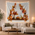 thumbnail image 1 of Pumpkins and Maple Leaves on a Wooden Shelf, Cozy Rustic for Nature Lovers, Harvest Still Life Decor, Thanksgiving Gift Tapestry Wall Hanging for Living Room and Bedroom, 1 of 7