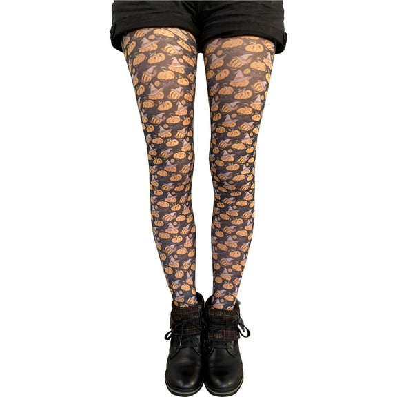 Pumpkins Patterned Tights for Women