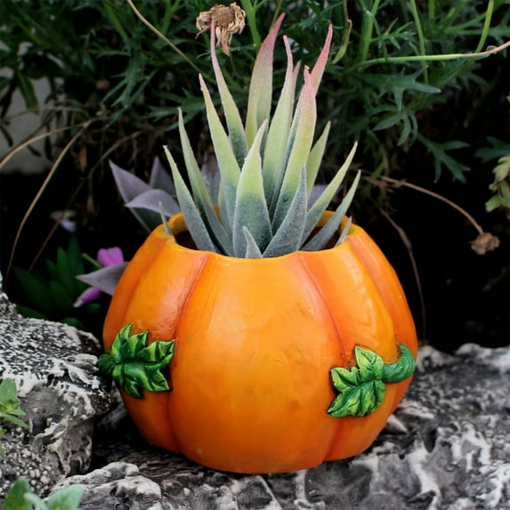 Pumpkins Planter Pots Pumpkins Shaped Sculpture Planter Succulents Head Flowerpots Pumpkin Vase for Fall Harvest Thanksgiving Halloween Home Decoration (1Pcs)