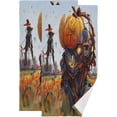 thumbnail image 1 of Pumpkins Scarecrow Fall Hand Towels for Bathroom, Autumn Field Magic Kitchen Towel 2 PCS Ultra Soft and Highly Absorbent Decorative Fingertip Face Bath Towels for Spa & Hotel, 28.3"x 14.4", 1 of 4