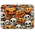 thumbnail image 1 of Pumpkins Skeleton Halloween Dish Drying Mat Dish Drainer Rack Mats Water Absorbent Non-Slip Easy Clean Heat Resistant for Kitchen Counter, 1 of 8