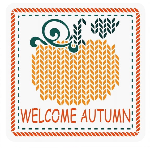 Pumpkins Stencil 12x12" Autumn Weave Pumpkin Painting Stencil Welcome Autumn Stencils Reusable Template for Wall Decor Scrapbooking Fabric Photo Album colorful