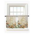 thumbnail image 1 of Pumpkins Thanksgiving Tier Curtains 24 Inch Length,Sheer Curtains for Bedroom Living Room Window Beige Country Vintage Leaf Farmhouse Kitchen Curtains Small Half Window Drapes 27.5"x24" 2 Panels, 1 of 7
