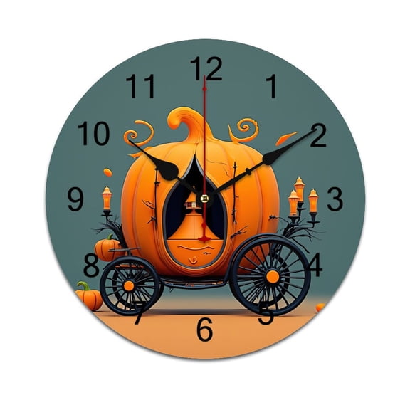 Pumpkins Time Decorative Wall Clocks Round Large Wall Watch Bedroom Home Decor 10 12 14 Inch