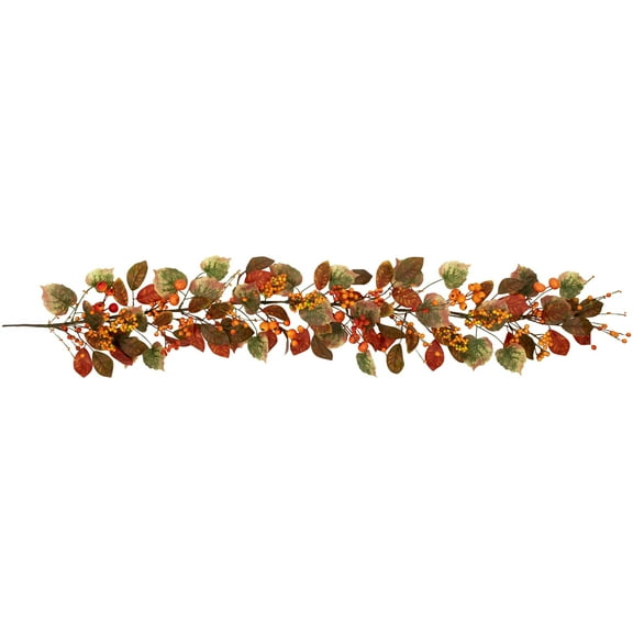 Pumpkins and Berries Artificial Fall Harvest Garland - 5' x 10" - Unlit
