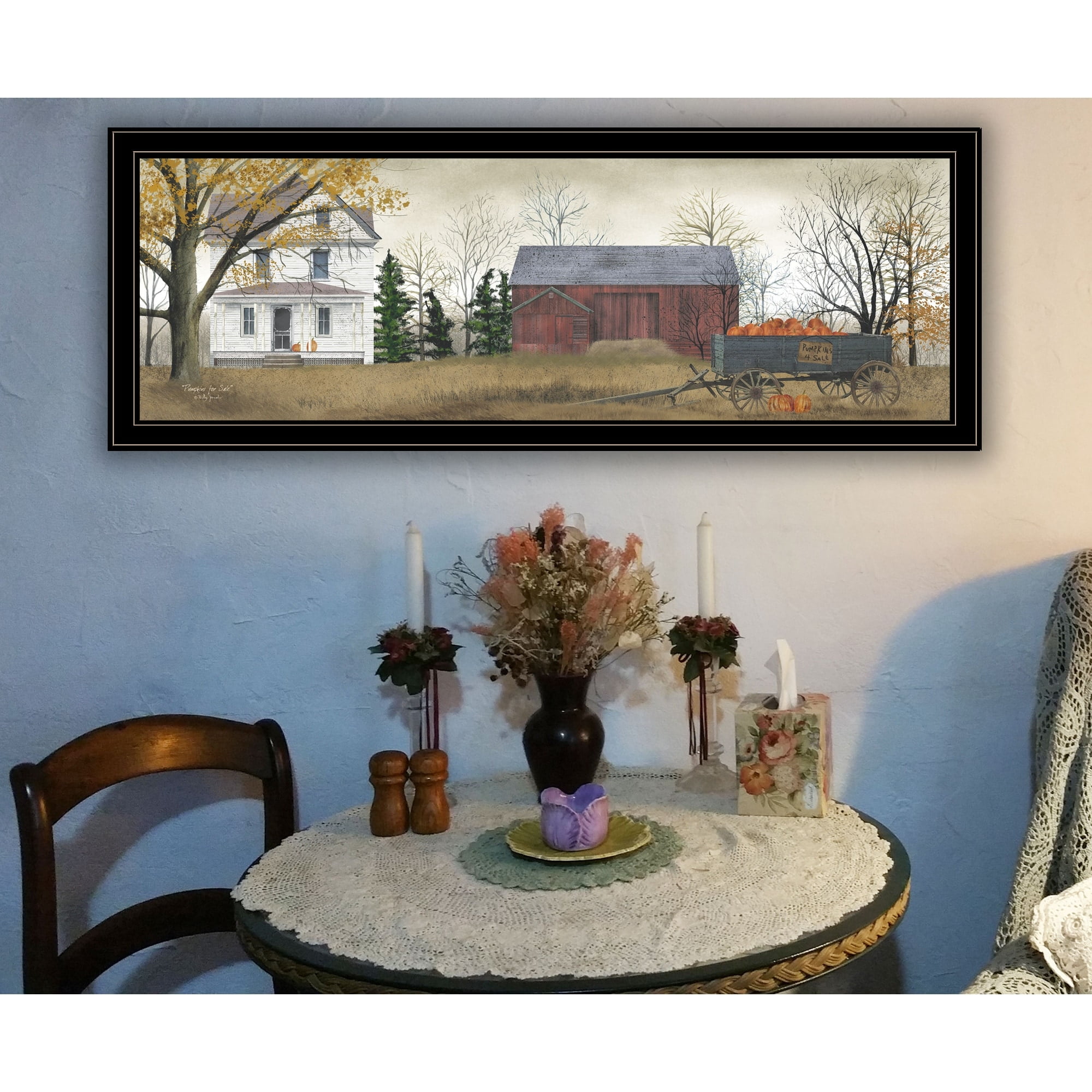 Christmas Star Winter Farm Scene Canvas Print