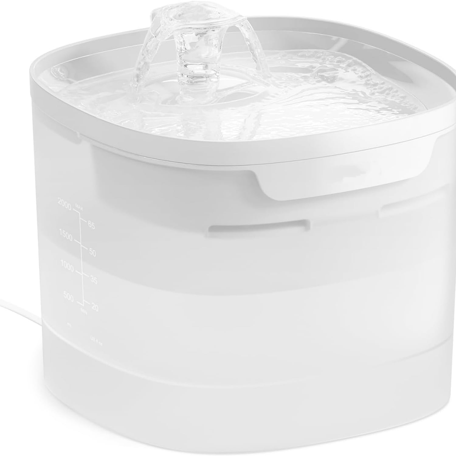 Pumpless Cat Water Fountain, 2L/67oz Automatic Pet Fountain, Elfin E1 Lite Cat Fountain for Drinking