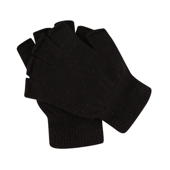 Pumxq Fingerless Gloves Half Finger Winter Warm Knitted Gloves Working Running Biking Driving for Men and Women Black One Size