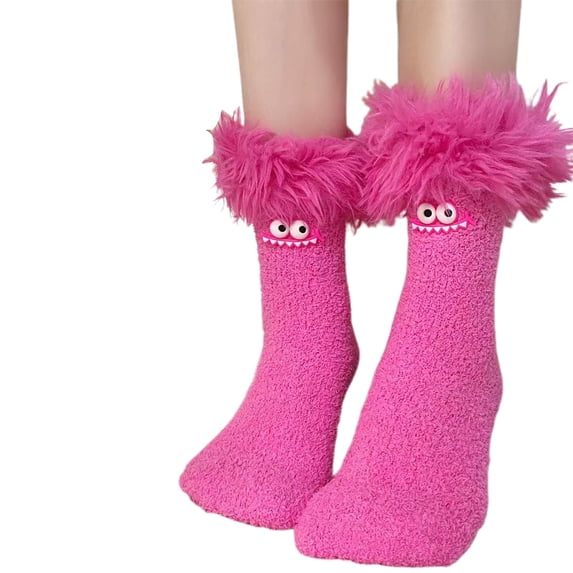 Pumxq Fluffy Socks Women Lightweight Socks Women Slipper Socks Soft Socks Sleep Socks Towel Socks Keep Warm Sock Sleeping Socks Women's Slipper Socks Womens Socks Fluffy Socks Hot Pink One Size