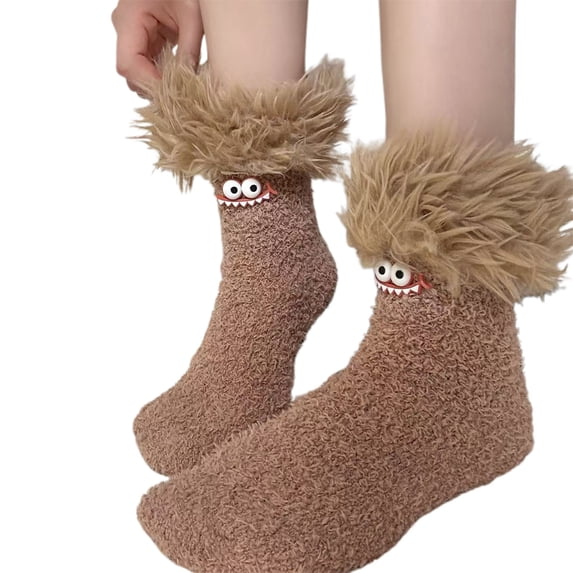 Pumxq Fuzzy Socks Women's Slipper Socks Sleeping Socks Keep Warm Sock Womens Socks Fluffy Socks Sleep Socks Women Slipper Socks Soft Socks Cozy Slipper Socks Fuzzy Socks Khaki One Size